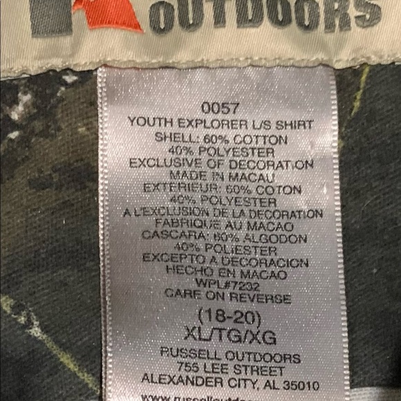 Russell Outdoors Youth Explorer Camo Long-Sleeve Button Down Shirt - Picture 6 of 8